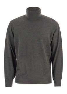 BRUNELLO CUCINELLI Lightweight turtleneck sweater in cashmere and silk