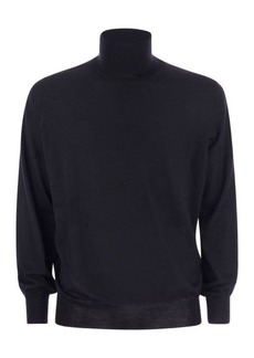 BRUNELLO CUCINELLI Lightweight turtleneck sweater in cashmere and silk
