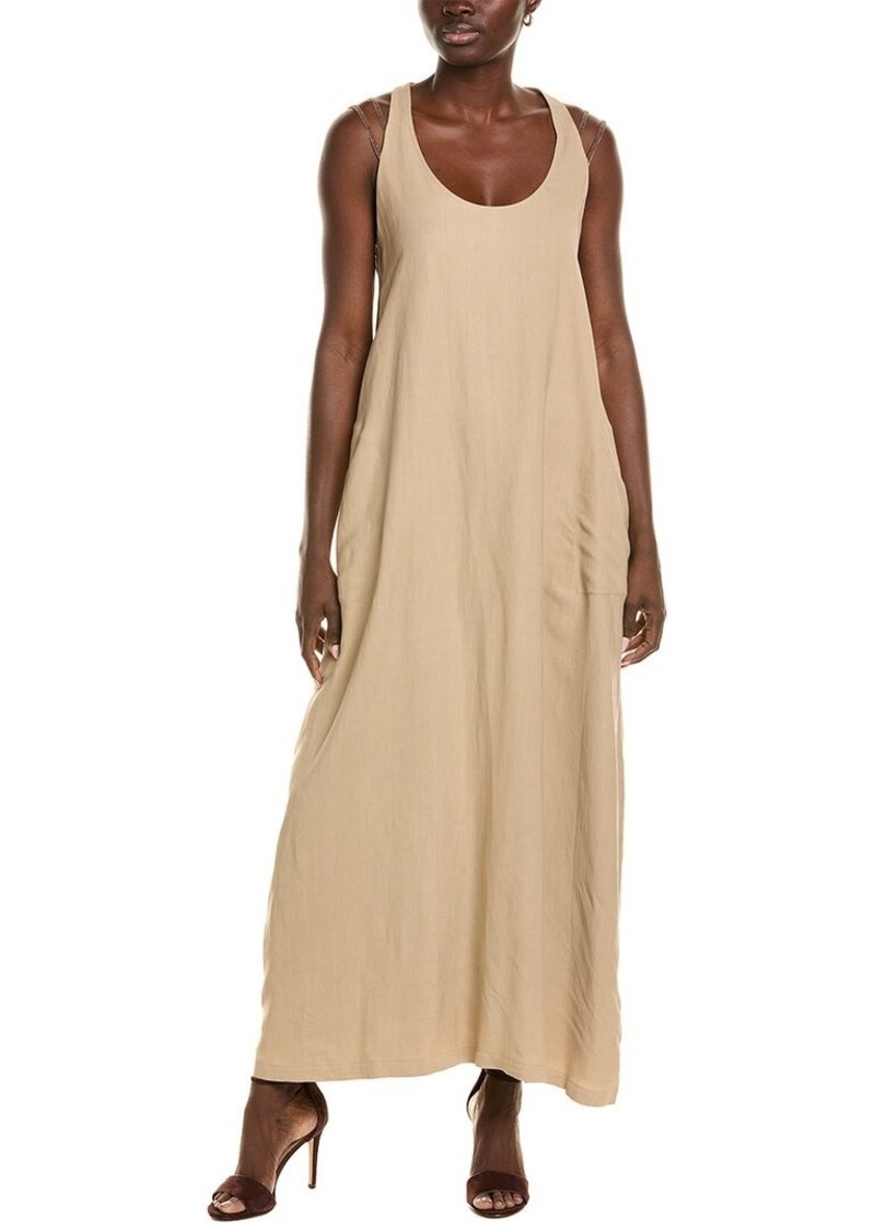 Brunello Cucinelli Linen-Blend Maxi Dress