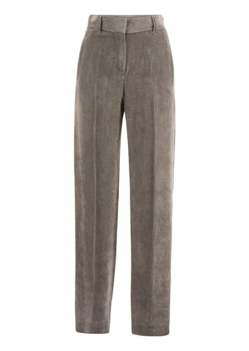 BRUNELLO CUCINELLI Loose Straight trousers in hammered corduroy