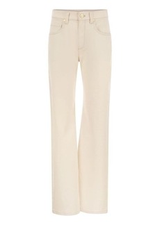 BRUNELLO CUCINELLI Loose trousers in garment-dyed comfort denim with Shiny Tab