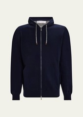 Brunello Cucinelli Men's Cashmere Full-Zip Hoodie