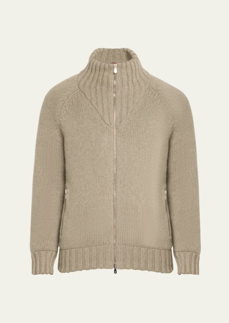 Brunello Cucinelli Men's Cashmere Knit Full-Zip Sweater