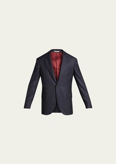 Brunello Cucinelli Men's Chalk Stripe Super 150s Wool Suit