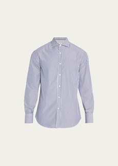 Brunello Cucinelli Men's Cotton Pinstripe Sport Shirt