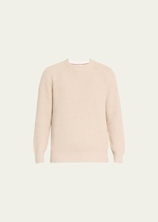 Brunello Cucinelli Men's Cotton Ribbed Crewneck Sweater