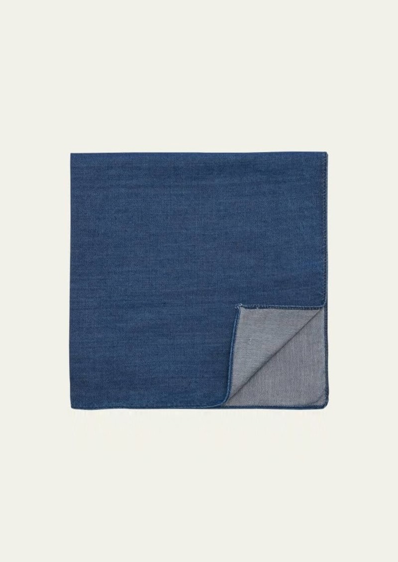 Brunello Cucinelli Men's Denim Pocket Square