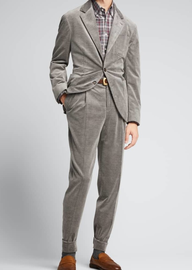 Brunello Cucinelli Men's Fine Corduroy 3-Patch Suit
