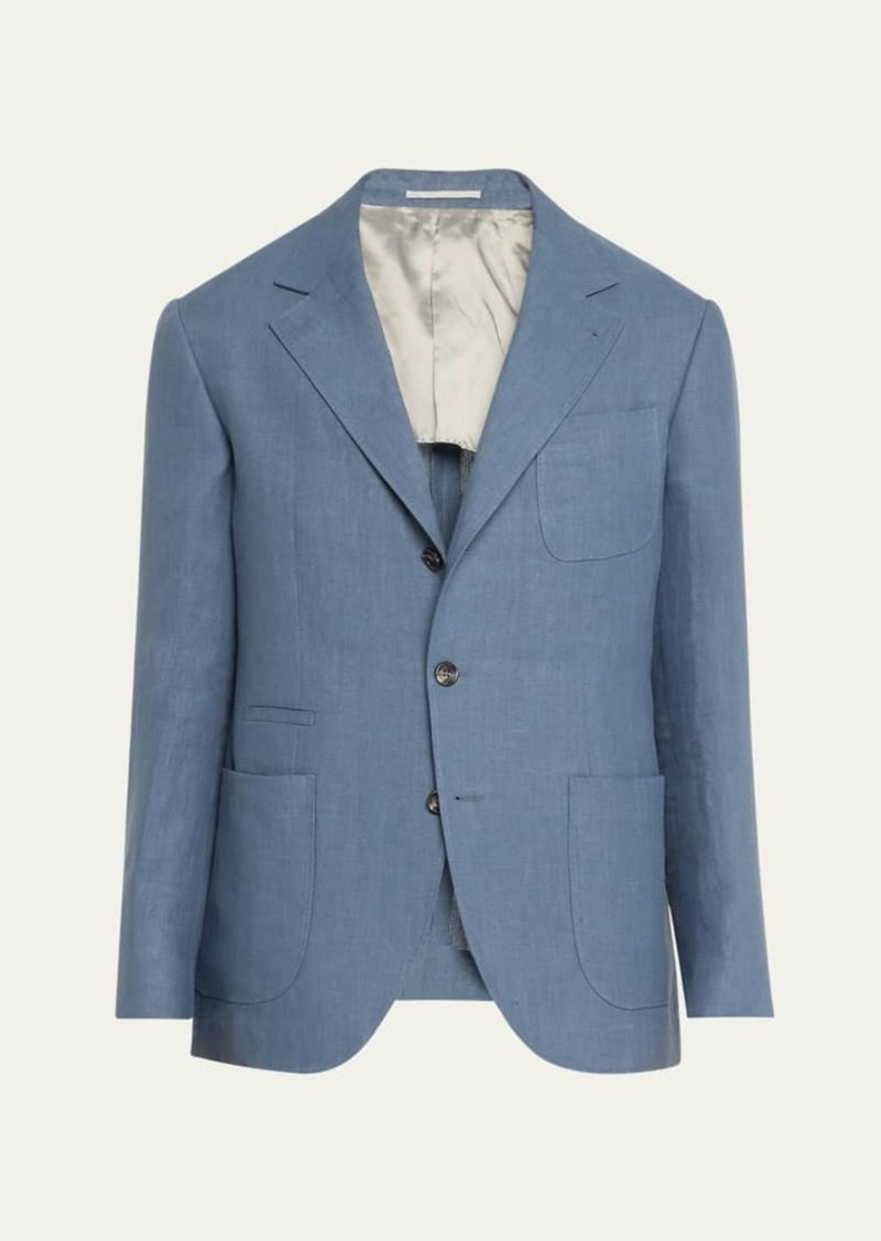 Brunello Cucinelli Men's Linen Two-Button Sport Coat