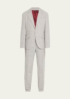 Brunello Cucinelli Men's Plaid Cashmere-Blend Suit