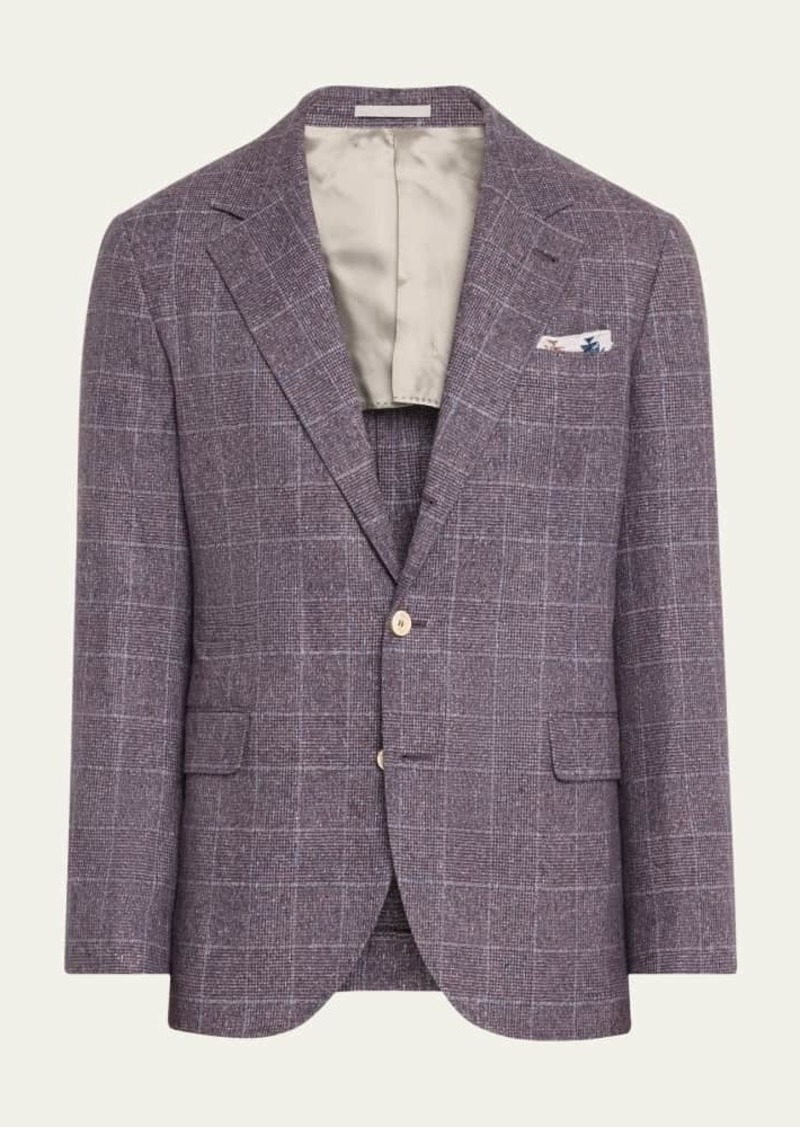 Brunello Cucinelli Men's Plaid Notch-Lapel Sport Coat