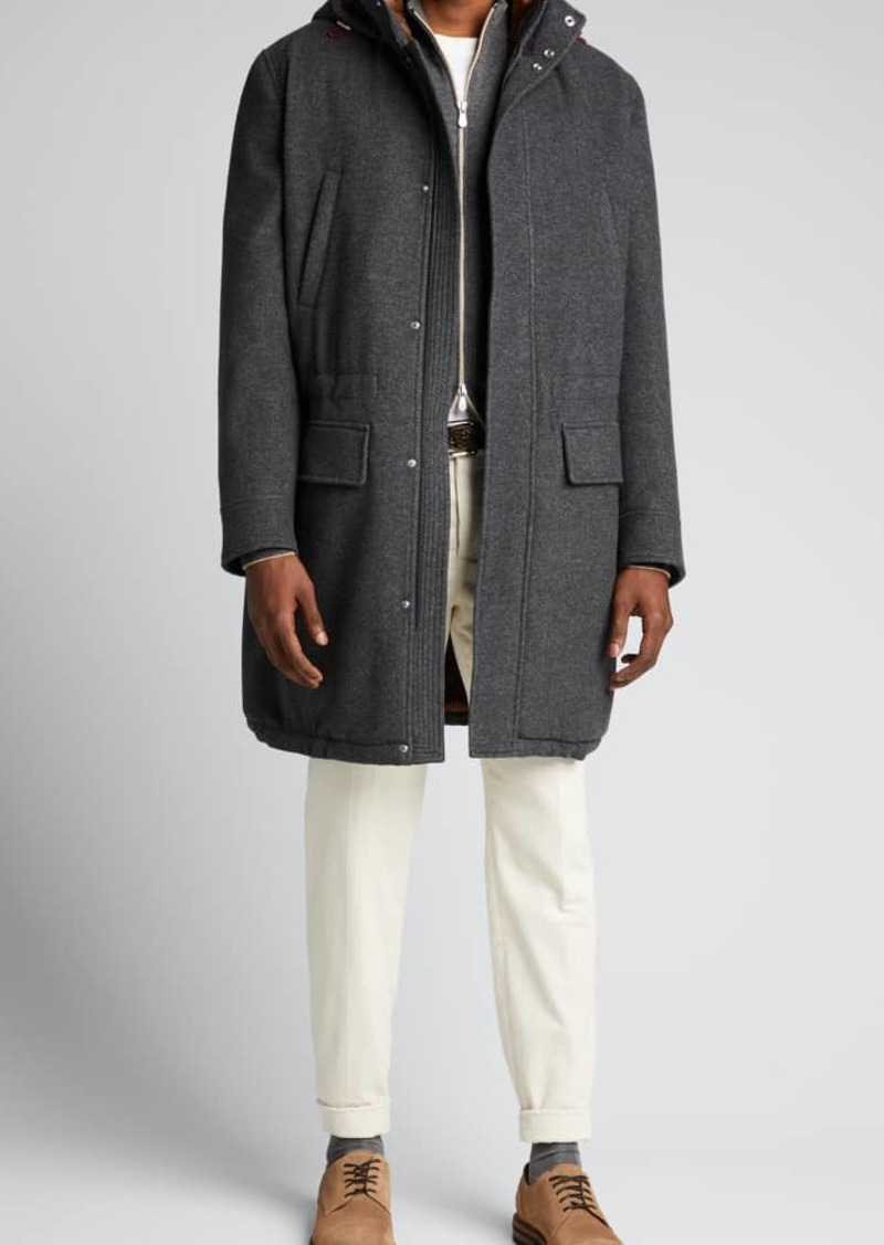 BRUNELLO CUCINELLI: double-breasted coat in wool and cashmere