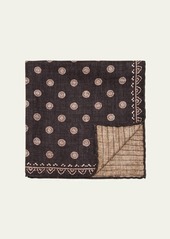 Brunello Cucinelli Men's Silk Geometric Pocket Square