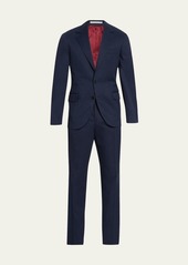 Brunello Cucinelli Men's Solid Cotton-Cashmere Stretch Suit