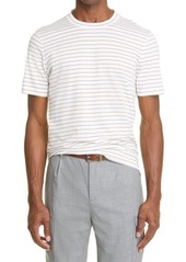 Brunello Cucinelli Men's Stripe Cotton & Linen T-Shirt