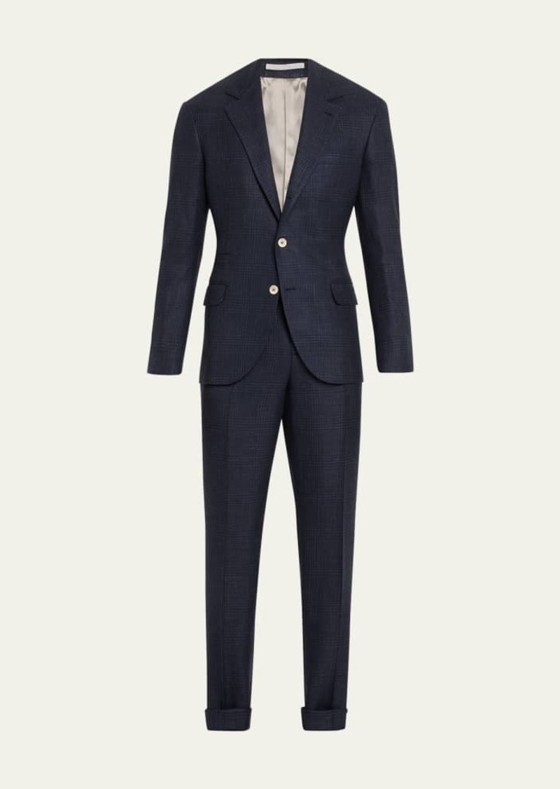 Brunello Cucinelli Men's Tonal Plaid Suit