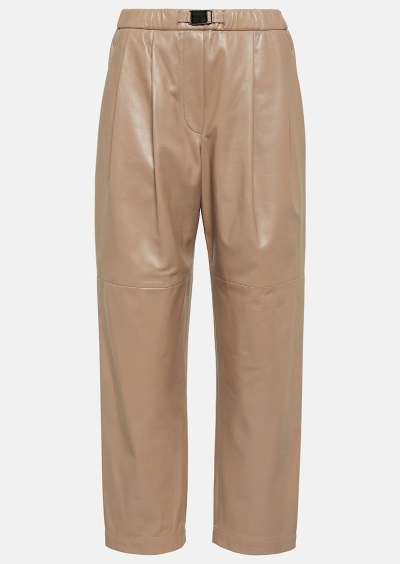 Brunello Cucinelli Mid-rise leather pants