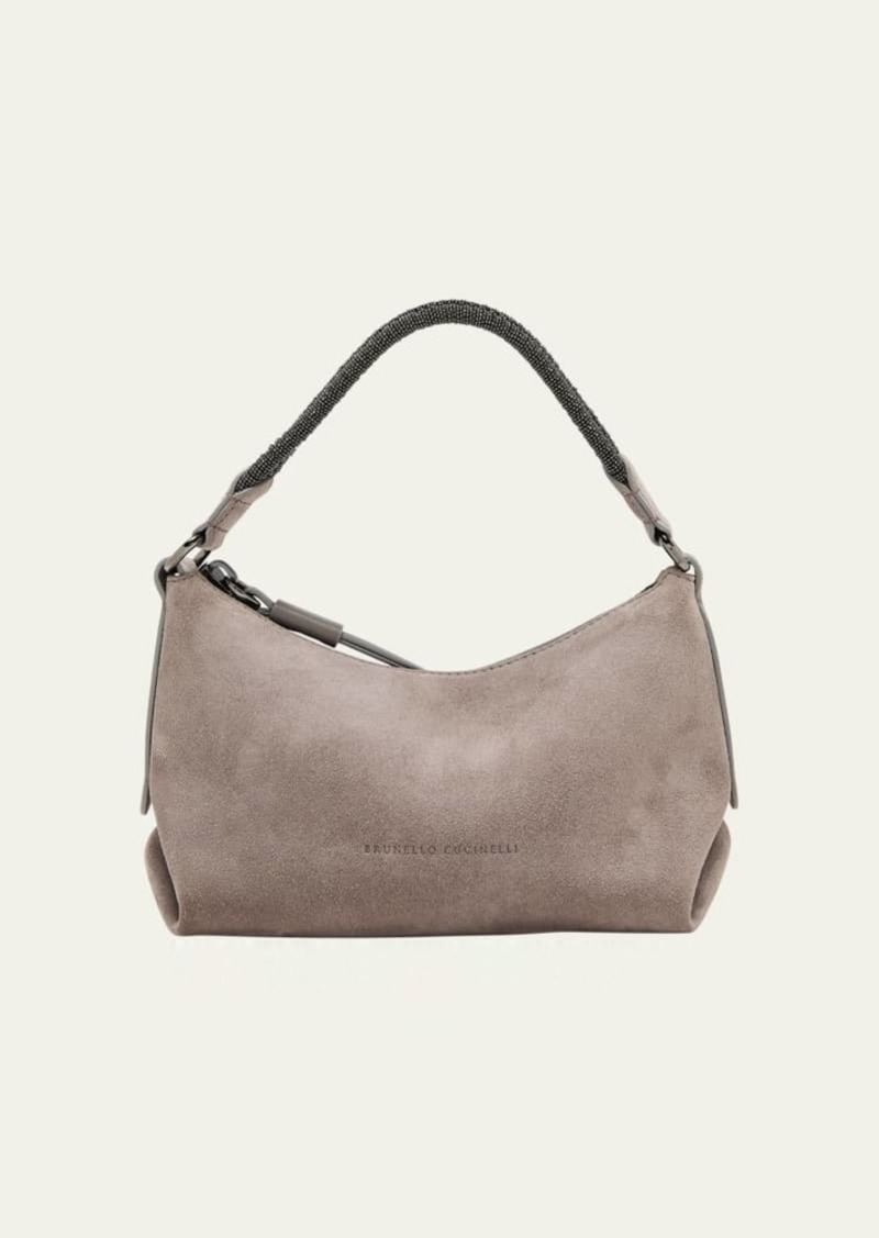 Brunello Cucinelli Mini Monili Suede Shoulder Bag