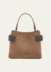 Brunello Cucinelli Mini Monili Suede Top-Handle Bag