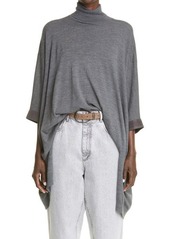 Brunello Cucinelli Monili High-Low Wool & Cashmere Sweater in Charcoal at Nordstrom