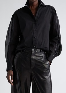 Brunello Cucinelli Monili Trim Long Sleeve Button-Up Shirt