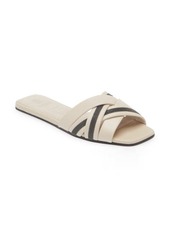 Brunello Cucinelli Monili Woven Slide Sandal