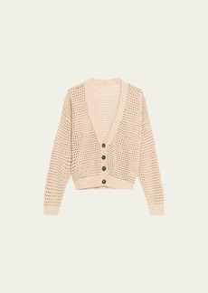 Brunello Cucinelli Open-Knit Cardigan with Sequin Detail