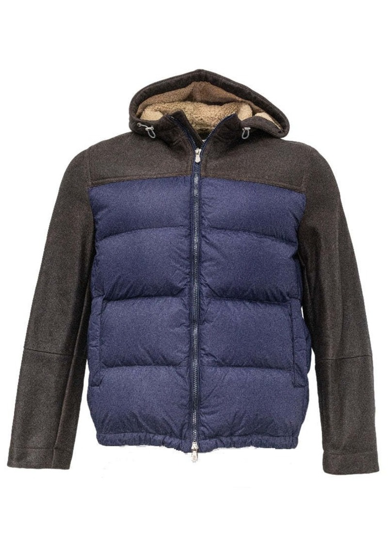 Brunello Cucinelli Outerwear Jacket In Blue & Grey