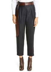 Brunello Cucinelli Pinstripe Pleated Tapered Trousers