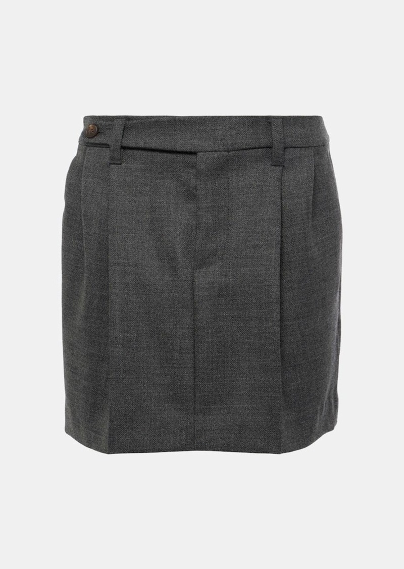 Brunello Cucinelli Pleated virgin wool miniskirt