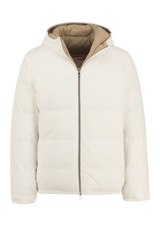 BRUNELLO CUCINELLI Reversible down jacket in matt nylon with hood