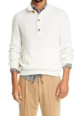 Brunello Cucinelli Rib Cashmere Sweater in Off White at Nordstrom