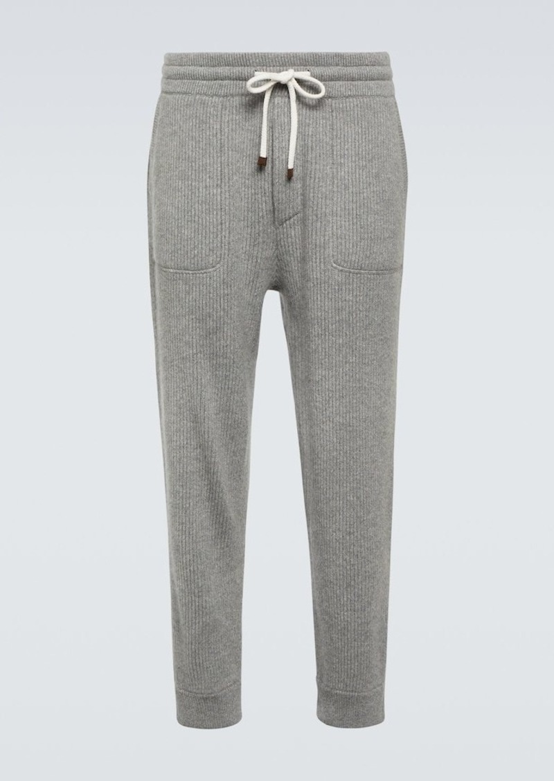 Brunello Cucinelli Ribbed-knit cashmere sweatpants
