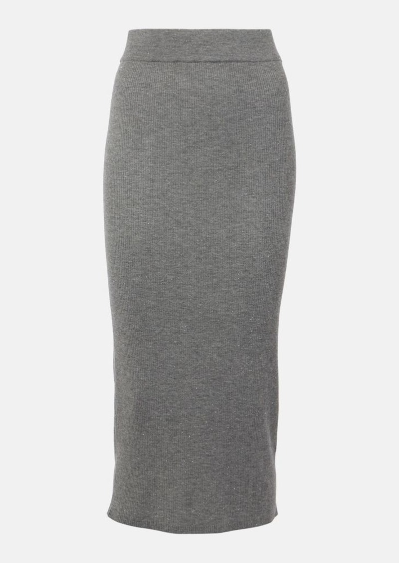 Brunello Cucinelli Ribbed-knit midi skirt