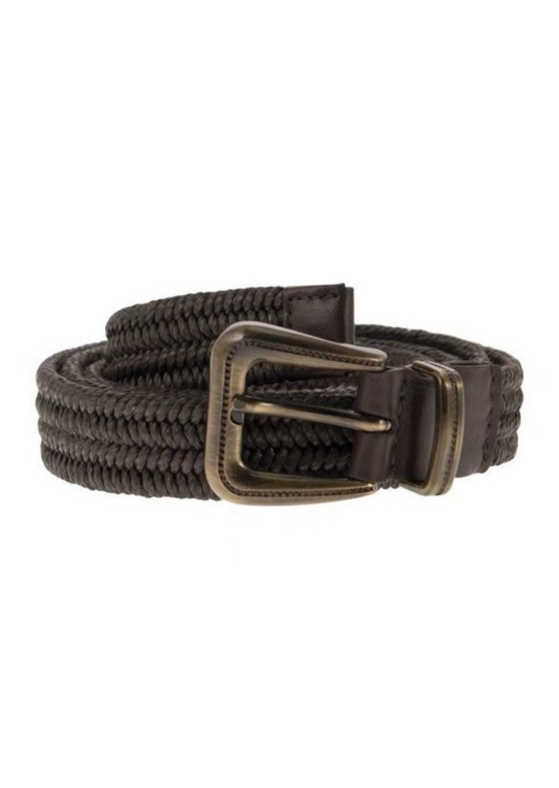 BRUNELLO CUCINELLI Rustic woven linen belt