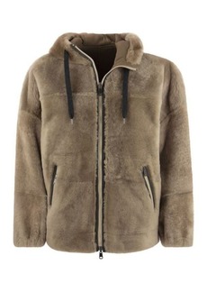 BRUNELLO CUCINELLI Shearling reversible parka with Shiny Trim