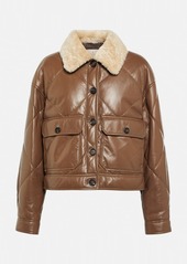 Brunello Cucinelli Shearling-trimmed leather jacket