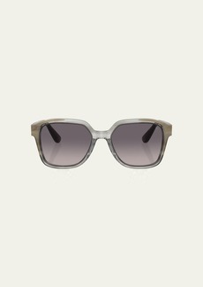 Brunello Cucinelli Sleek Gradient Acetate Square Sunglasses