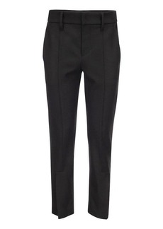 BRUNELLO CUCINELLI Slim cigarette trousers in stretch virgin wool cover-up with ankle slit