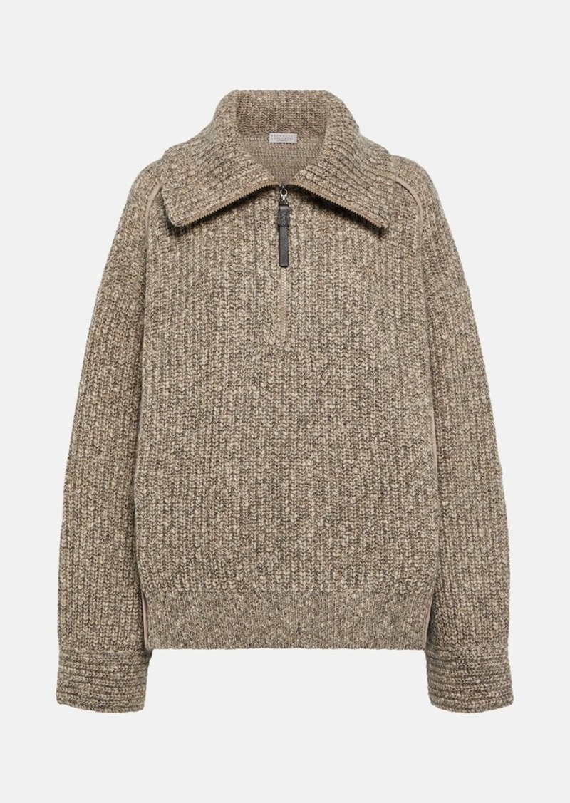 Brunello Cucinelli Sparkling Chiné wool-blend sweater