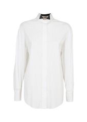 BRUNELLO CUCINELLI Stretch cotton poplin shirt with Precious Wingtip Collar