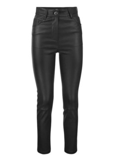 BRUNELLO CUCINELLI Stretch nappa leather slim trousers with shiny tab