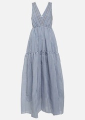 Brunello Cucinelli Striped cotton and silk maxi dress