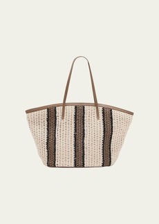 Brunello Cucinelli Striped Crochet Tote Bag