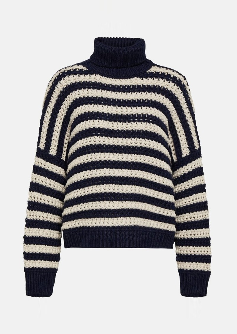Brunello Cucinelli Striped wool, cashmere, and silk sweater