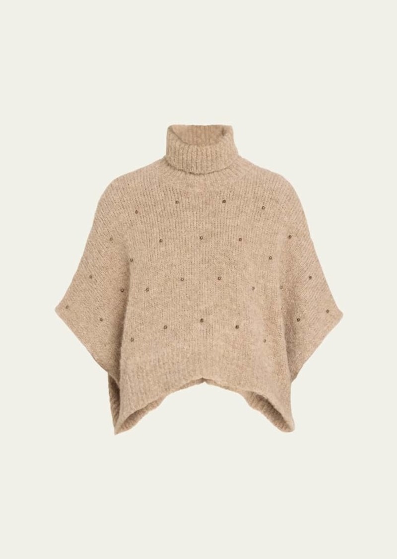 Brunello Cucinelli Studded Alpaca Wool Turtleneck Sweater