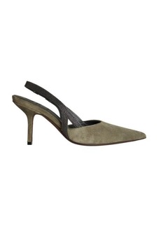 BRUNELLO CUCINELLI Suede heeled shoes with Precious Strap