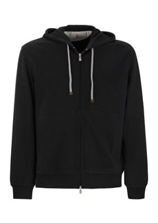 BRUNELLO CUCINELLI Techno Cotton Interlock Zip-Front Hooded Sweatshirt