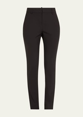 Brunello Cucinelli Tropical Wool Straight-Leg Tailored Trousers with Slit