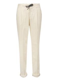 BRUNELLO CUCINELLI Velvet trousers with drawstrings